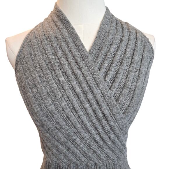 Womens Gray Halter Knit Midi Dress Sz. Onesize - Picture 3 of 4